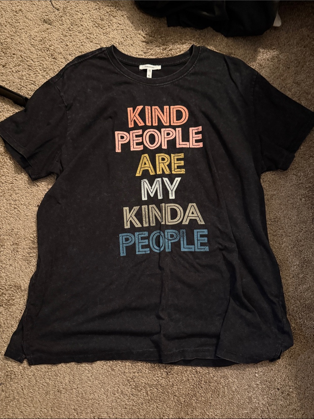 Womens Black Graphic Tee - "Kind People Are My Kinda People"
